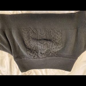 Black off the shoulder crop sweater